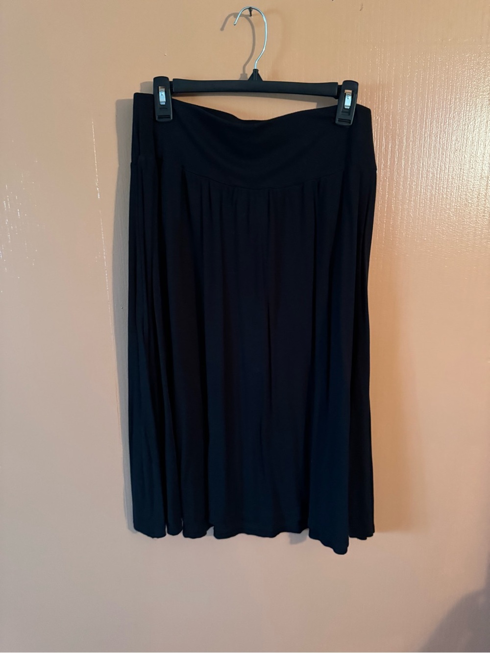 Serra by Aldi Black Pull-On Midi Skirt | Stretch Knit | Size Medium